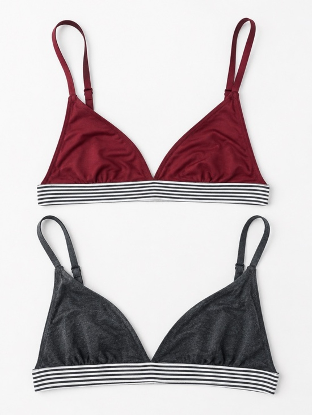 Marine Layer Bralette Small Burgundy Red Gray Triangle Soft Lounge Bra Bundle